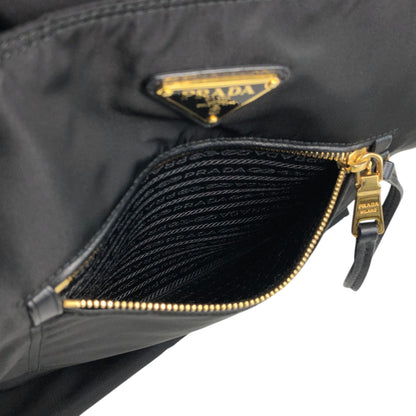 PRADA Tessuto Triangle Logo Handbag Totebag Black Vintage zahf6a