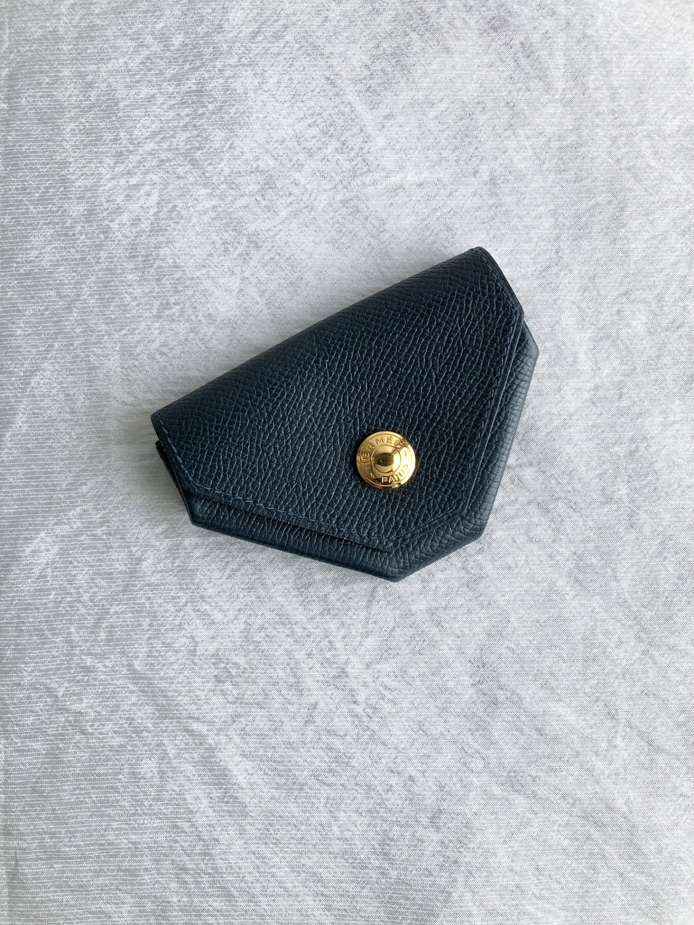 HERMES Coin Purse Navy Vintage mtijfp