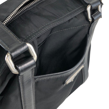 PRADA Tessuto Triangle Logo Front Pocket Totebag Black Vintage f42pyf