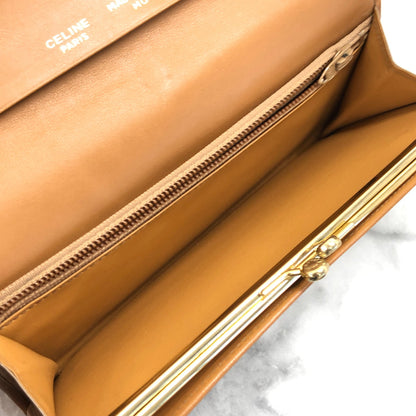 CELINE Macadam Triomphe PVC 皮革長皮夾 棕色 復古 7ej5dz