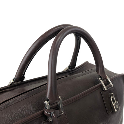 LOEWE Amazona35 Anagram Small Boston bag Handbag Brown Vintage t6ikyf