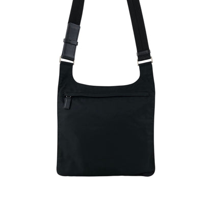 PRADA Tessuto Triangle Logo Shoulder bag Black Vintage 3vh55r
