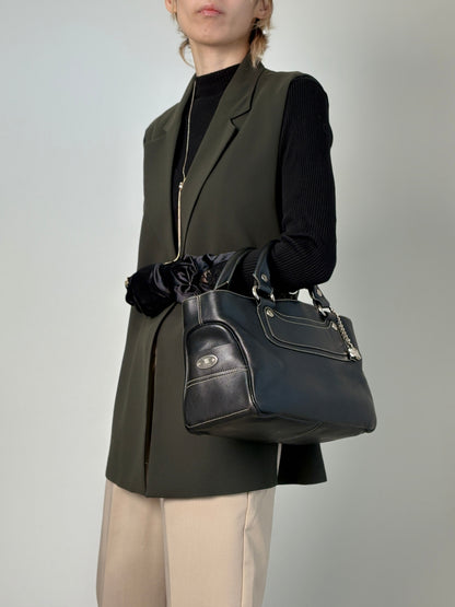 CELINE Triomphe Charm Handbag Black Vintage eyvr3v