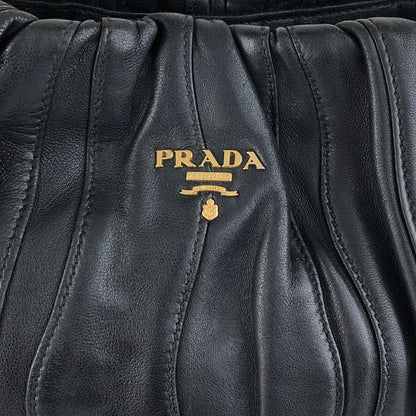 PRADA Logo Shoulder bag Black Vintage 6yixa5