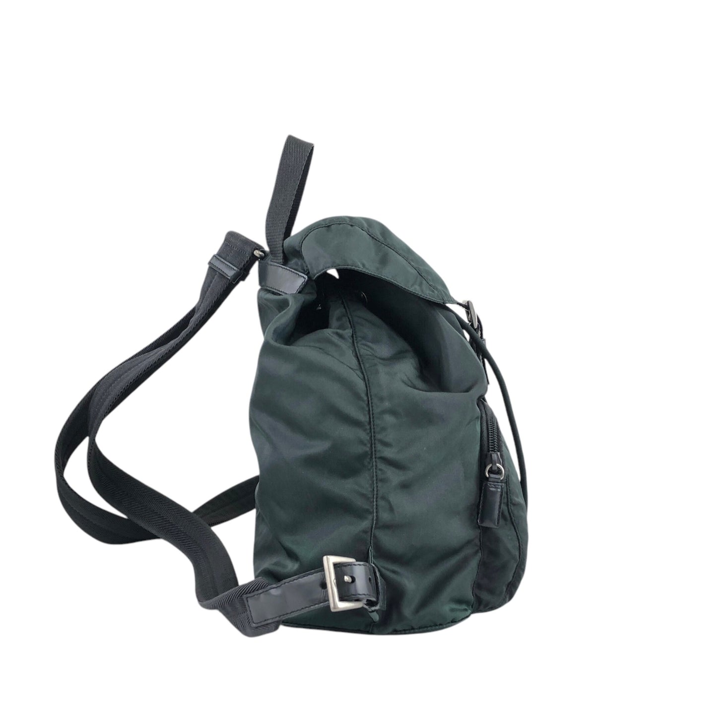 PRADA Tessuto Triangle Logo Bucket bag Green Vintage nxdhfi