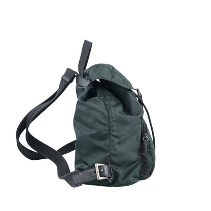 PRADA Tessuto Triangle Logo Bucket bag Green Vintage nxdhfi