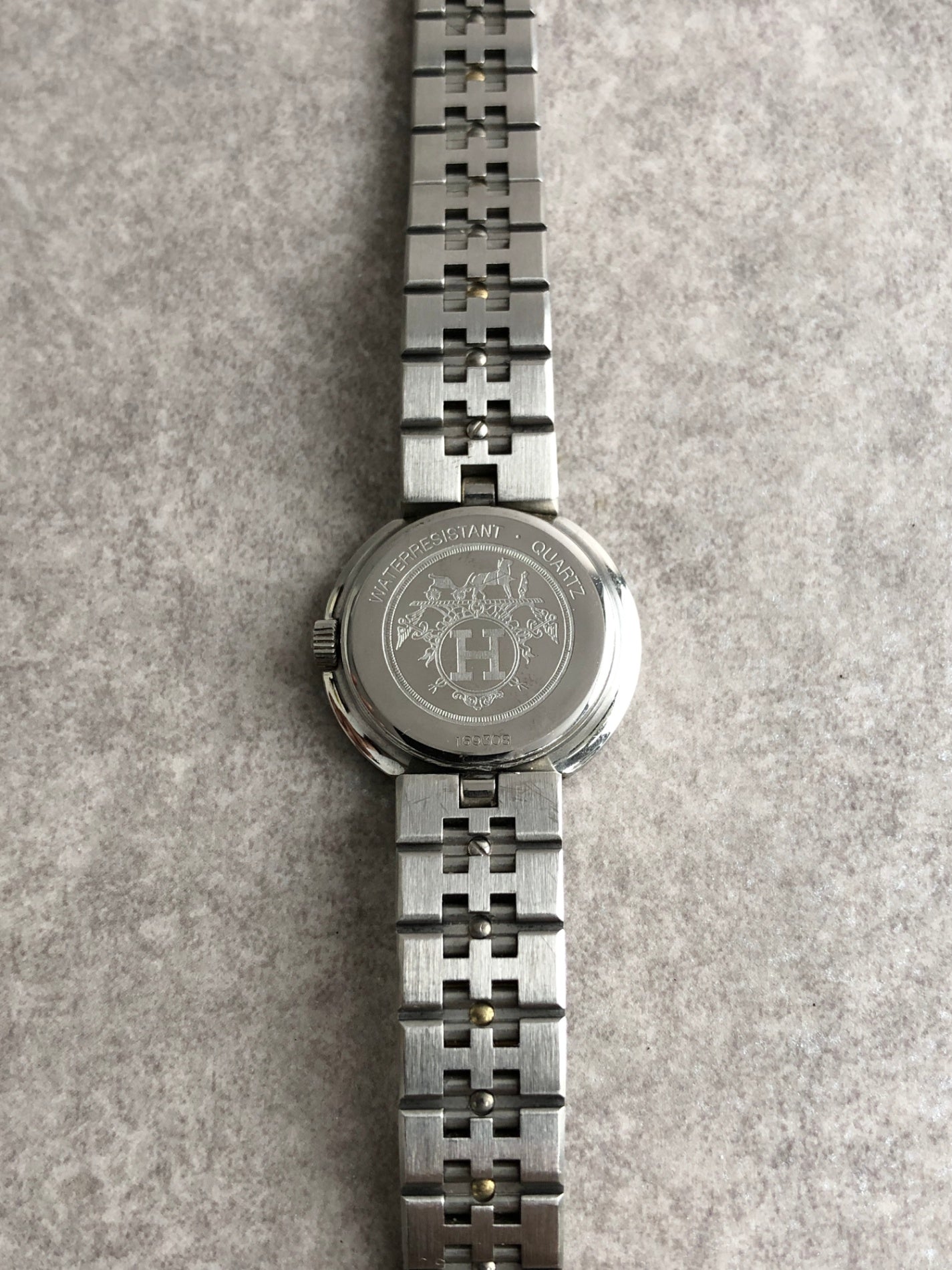 HERMES Quartz Watch Silver Vintage yrrfh4