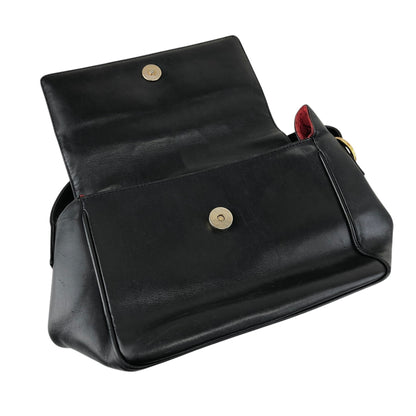 Christian Dior Logo Charm Shoulder bag Black Vintage rrr3nm
