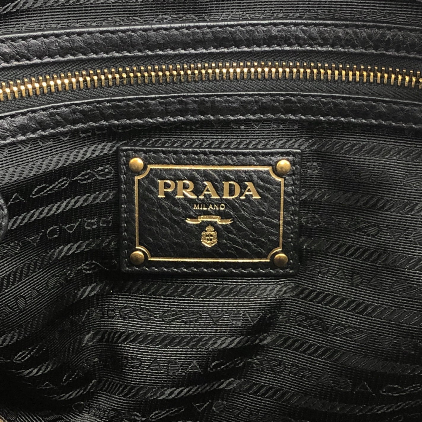 PRADA Logo Two-way Handbag Shoulder bag Black Vintage beb8nm