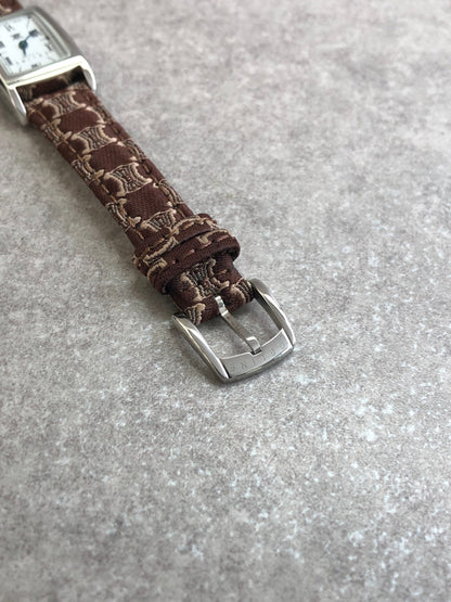 CELINE Macadam Blason Watch Brown Vintage mhphxp