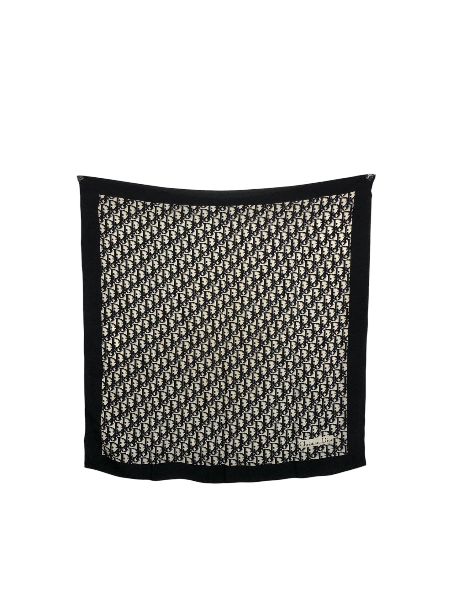 Christian Dior Trotter Silk Scarf Black Vintage xagbg3