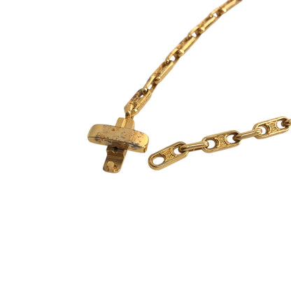 CELINE Triomphe Chain Shoulder bag Black Vintage 7i7ugg