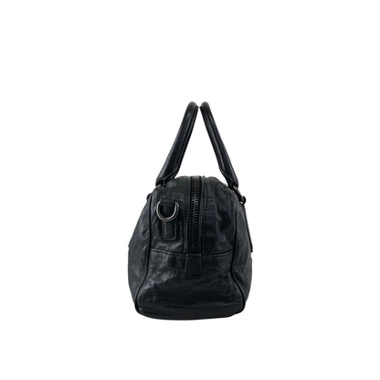 PRADA Logo Handbag Boston bag Black Vintage 2ces57