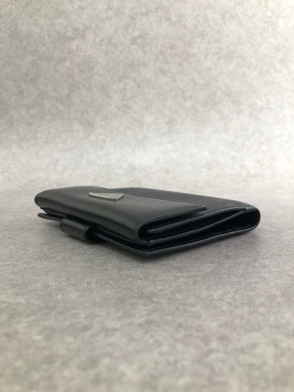 PRADA 三角形標誌折疊皮夾 黑色復古 agipjp