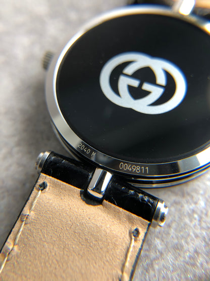 GUCCI Sherry Line Watch Silver×Black 2040Ｍ Vintage asvi62