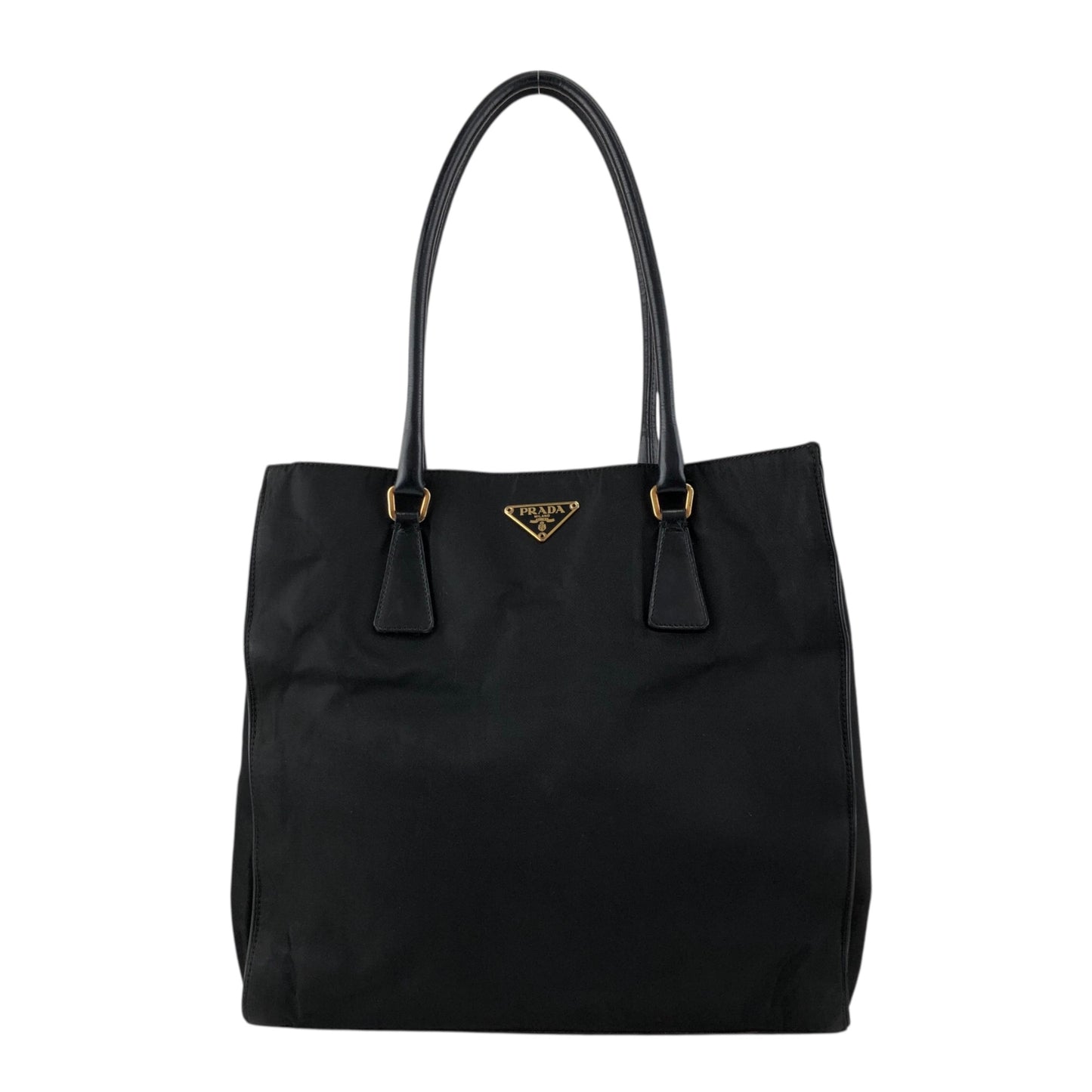 PRADA Tessuto Triangle Logo Totebag Black Vintage w67g35