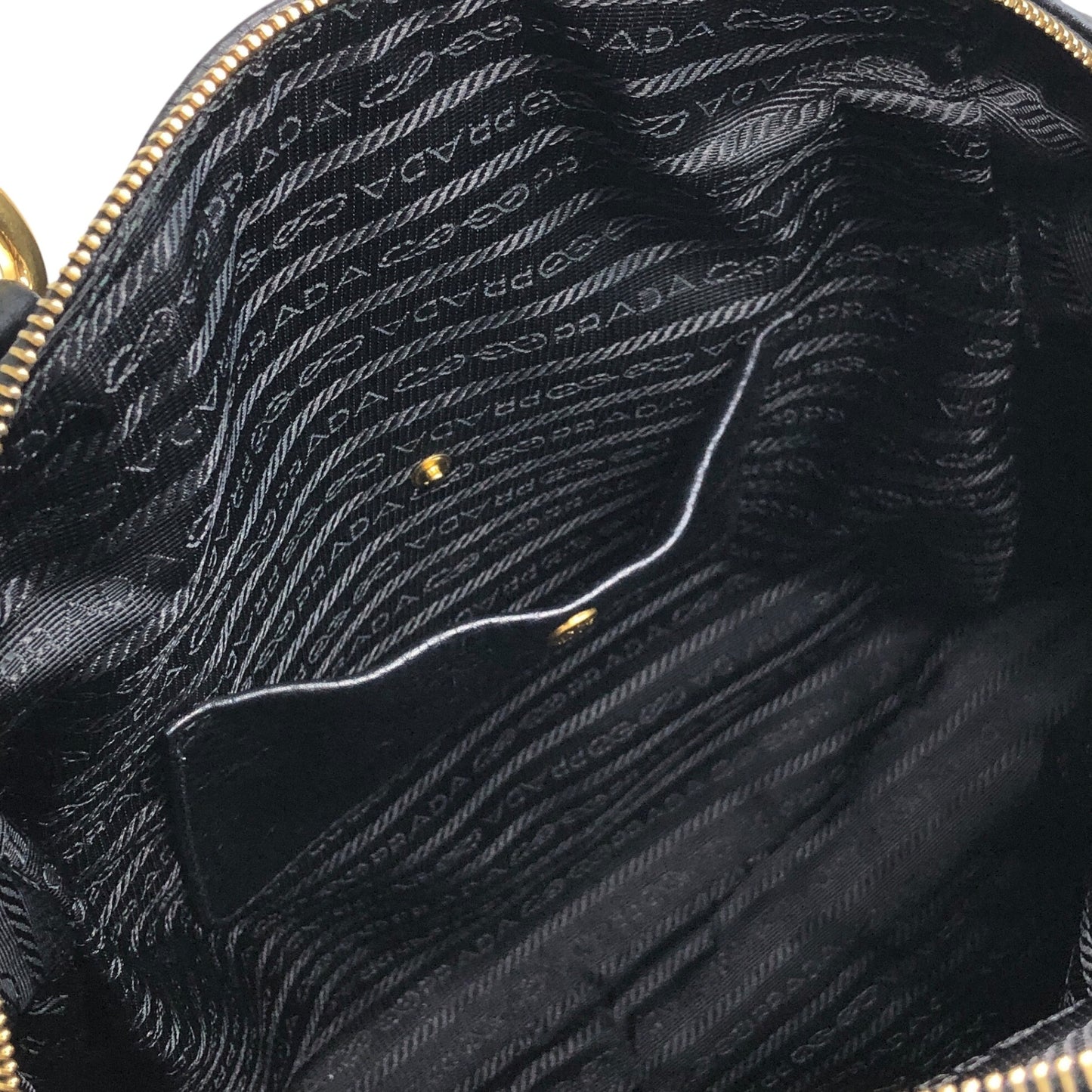 PRADA Logo Two-way Handbag Shoulder bag Black Vintage beb8nm