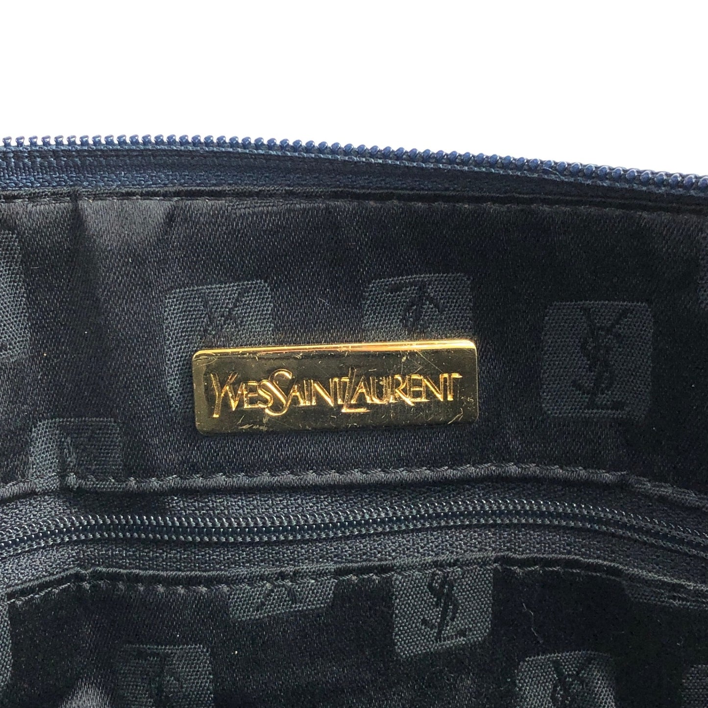 Yves Saint Laurent YSL 標誌手袋波士頓包海軍藍復古 6dix6x