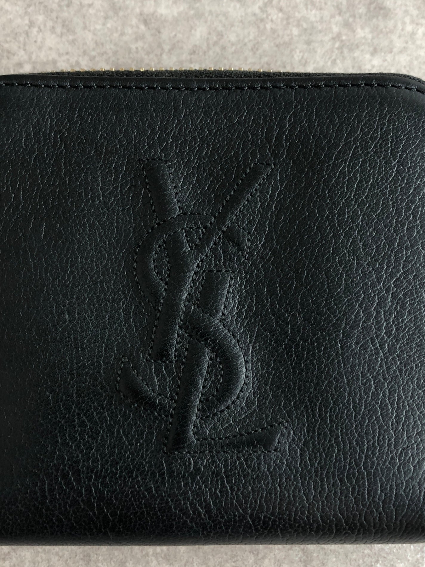 Yves Saint Laurent YSL Logo Folded Wallet Black Vintage xjddhr