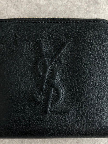 Yves Saint Laurent YSL Logo Folded Wallet Black Vintage xjddhr