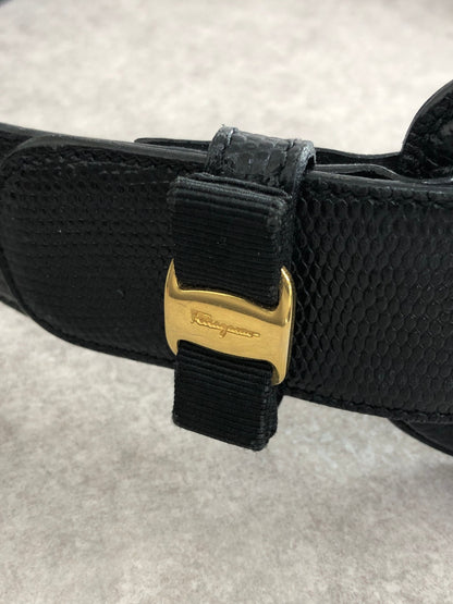 Salvatore Ferragamo Vala Ribbon Belt Black Vintage yfhukd