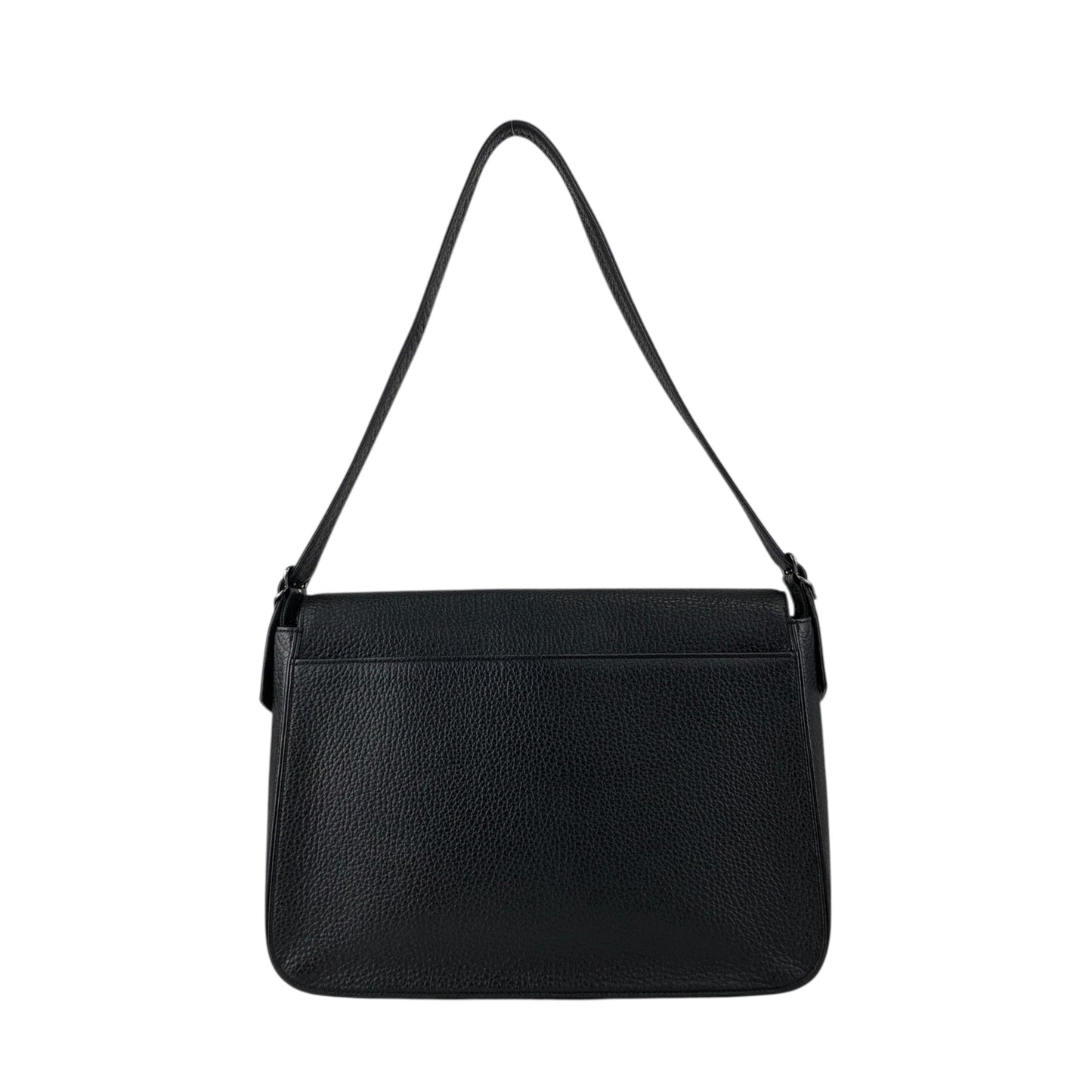 Yves Saint Laurent Logo Buckle Shoulder bag Black Vintage geb2iw