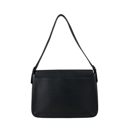 Yves Saint Laurent Logo Buckle Shoulder bag Black Vintage geb2iw