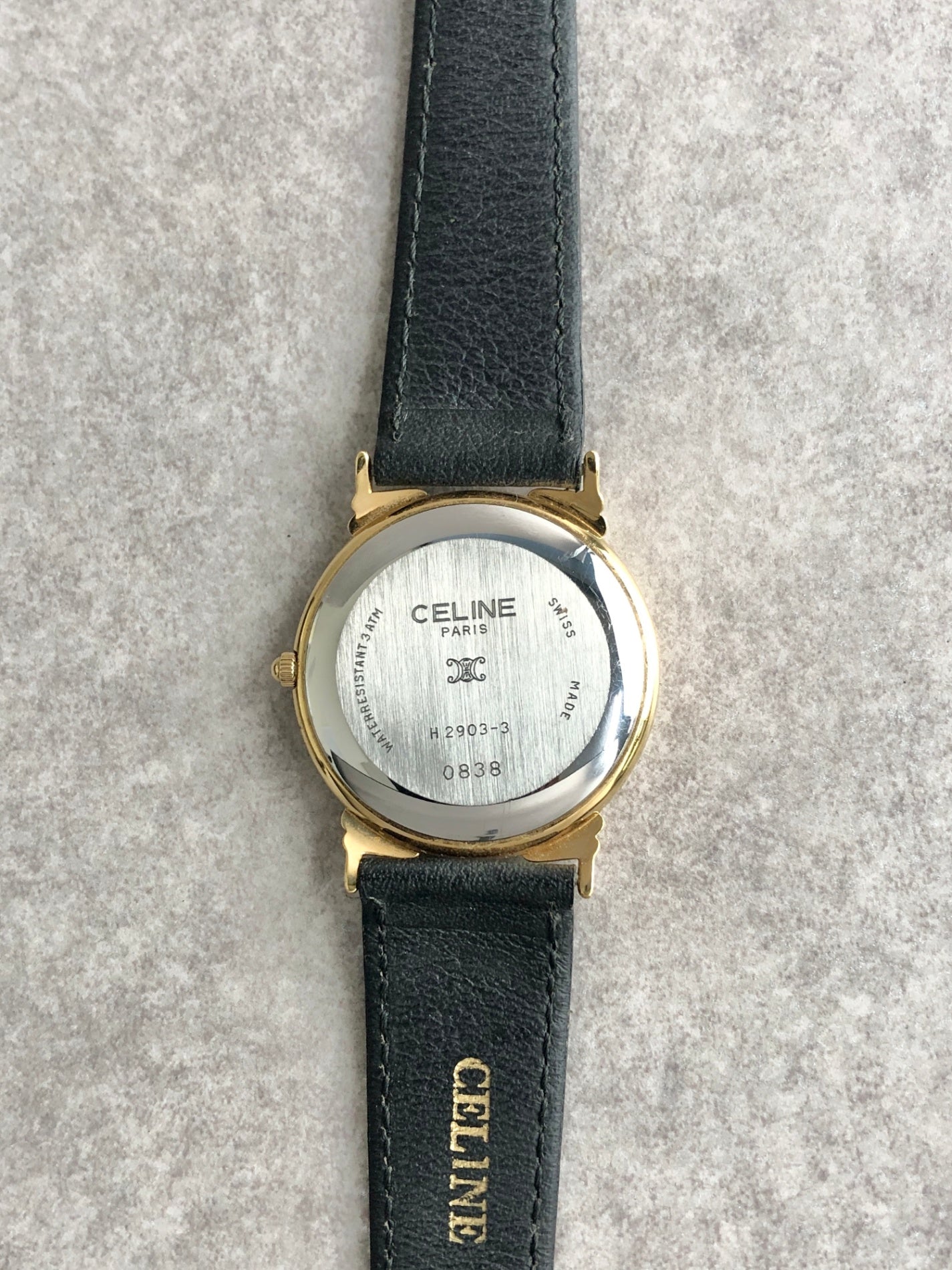 CELINE Watch Gold×Black Vintage k2wzaa