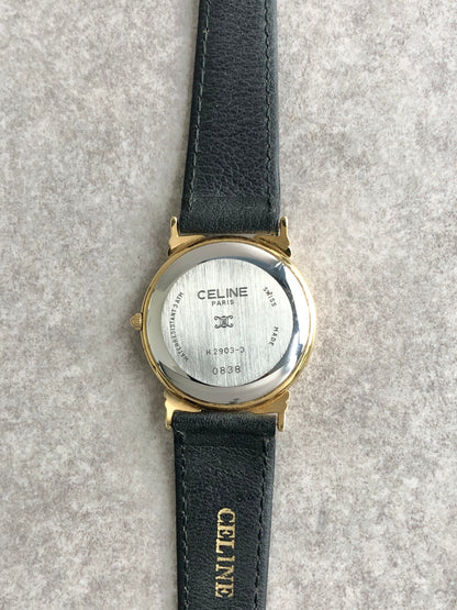 CELINE Watch Gold×Black Vintage k2wzaa