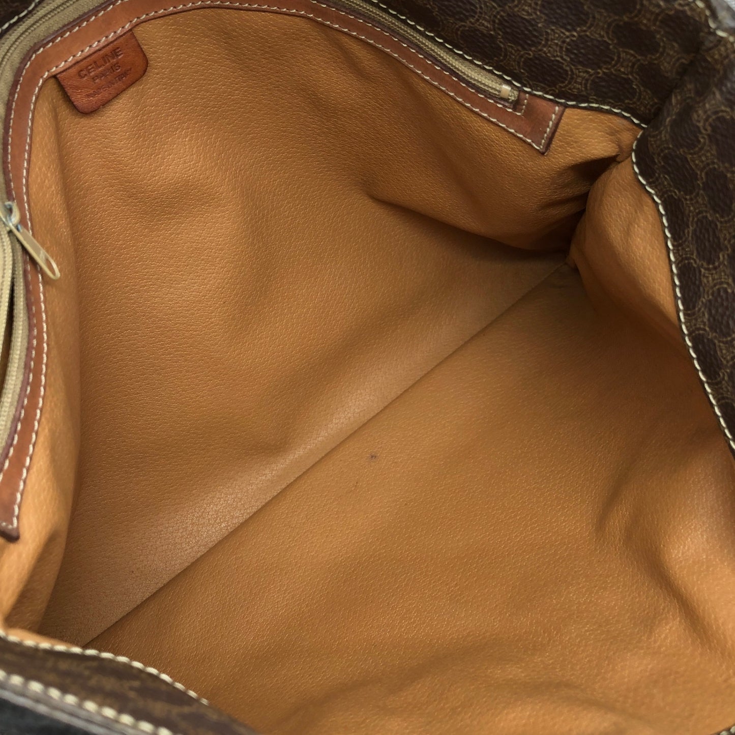 CELINE Macadam Logo Handbag Totebag Brown Vintage idxpny