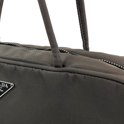 PRADA Tessuto Triangle Logo Totebag Gray Vintage 687jiy