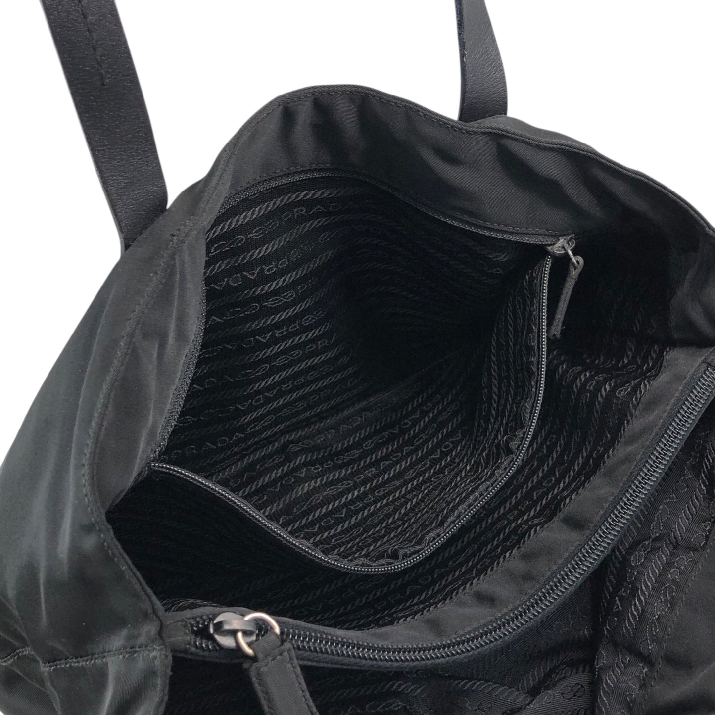 PRADA Tessuto Triangle Logo Totebag Black Vintage 6dyded