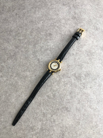 GUCCI Logo Quartz Watch Black Vintage yb88b5