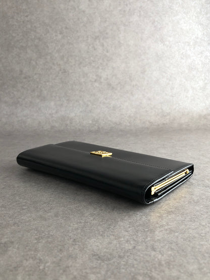 GIVENCHY Logo Long Wallet Black Vintage a34me5