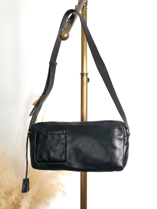 PRADA Padlock Shoulder bag Black Vintage thx6f8