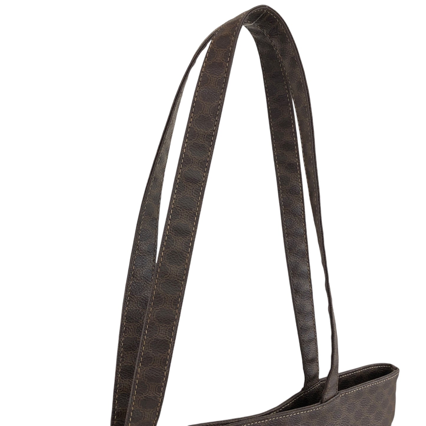 CELINE Macadam Logo Handbag Totebag Brown Vintage idxpny