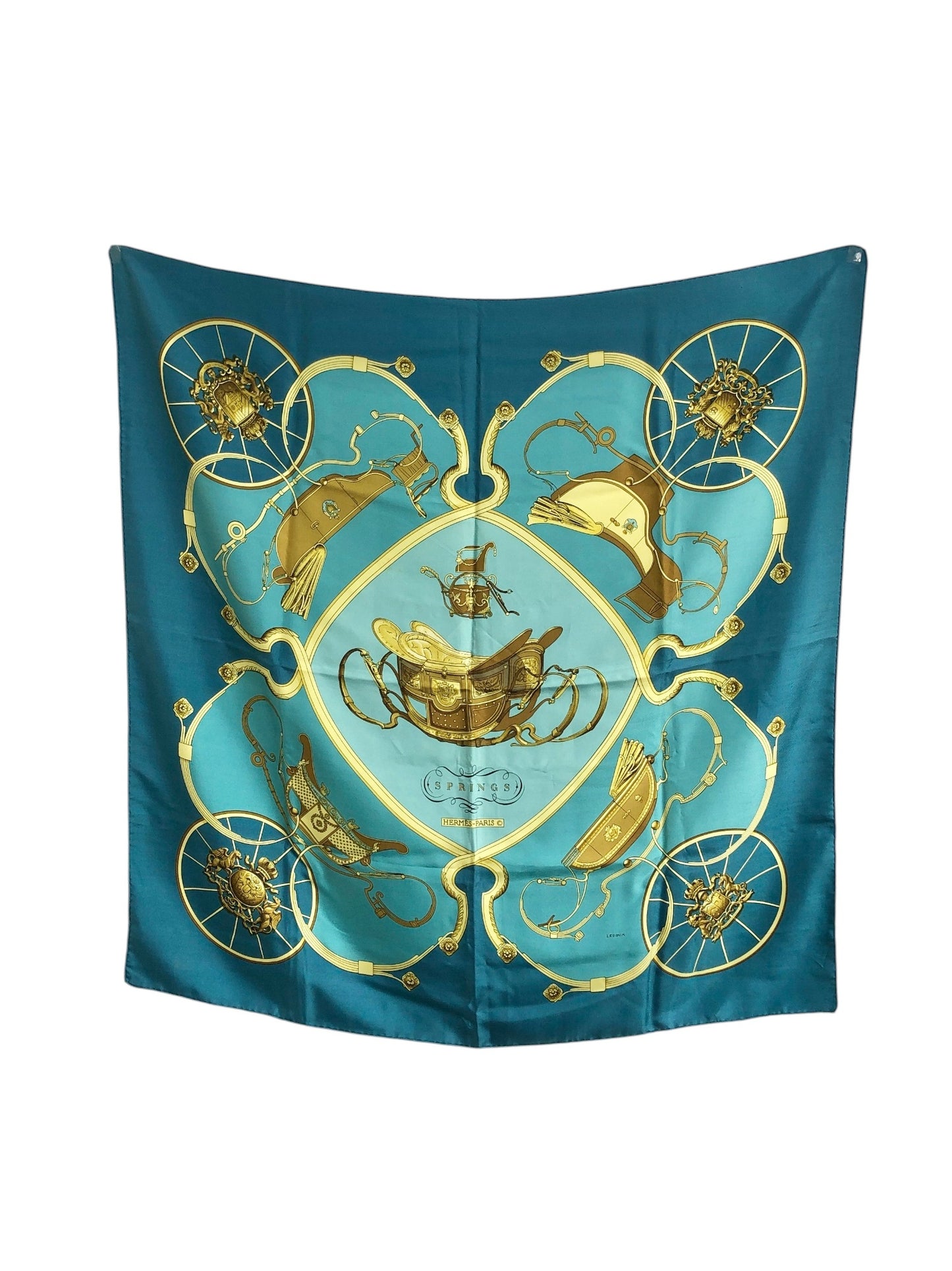 HERMES Scarf Blue springs Vintage htmcv3