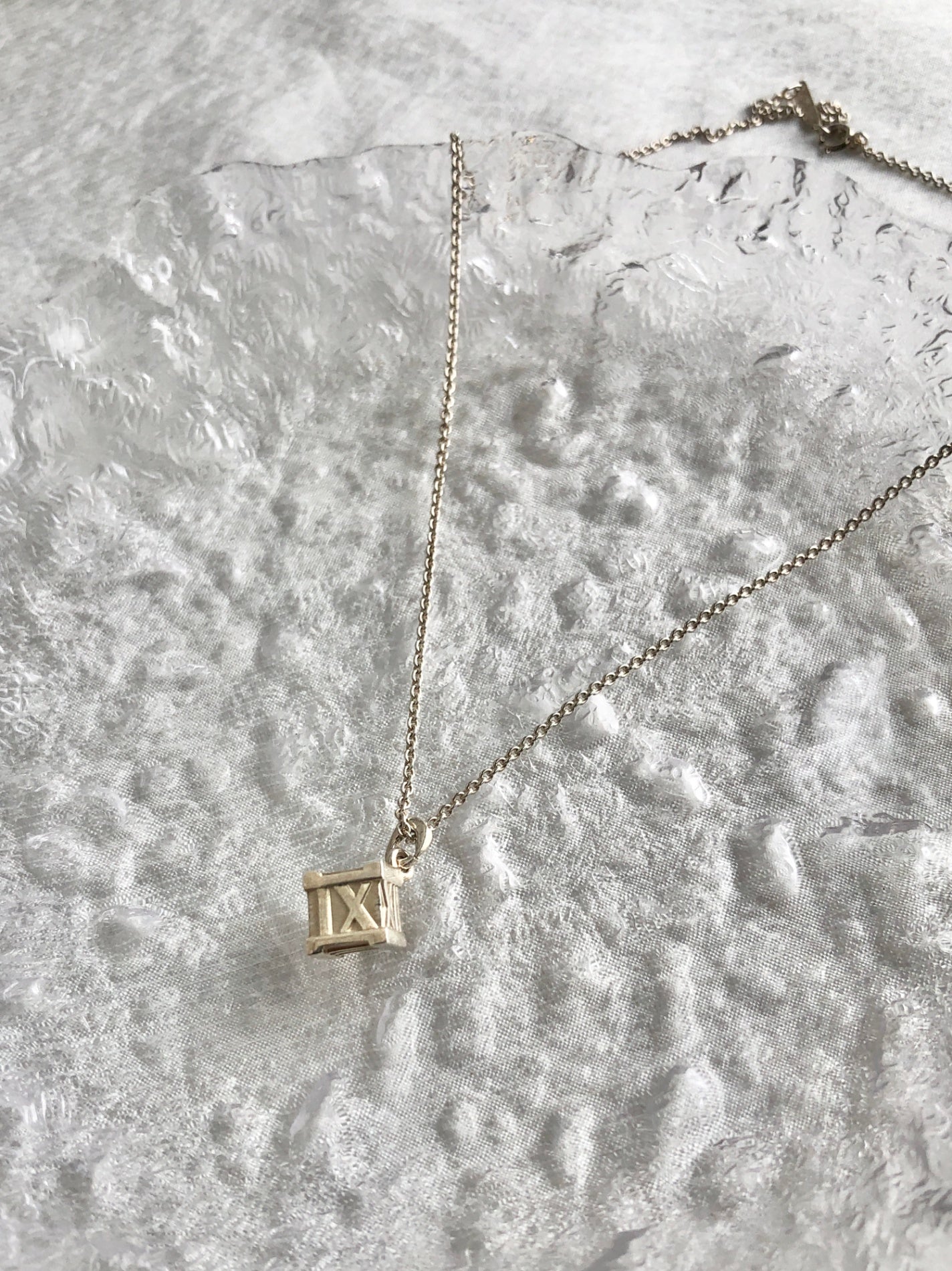 Tiffany & Co. Cube Motif Necklace Silver Vintage gt8wh5