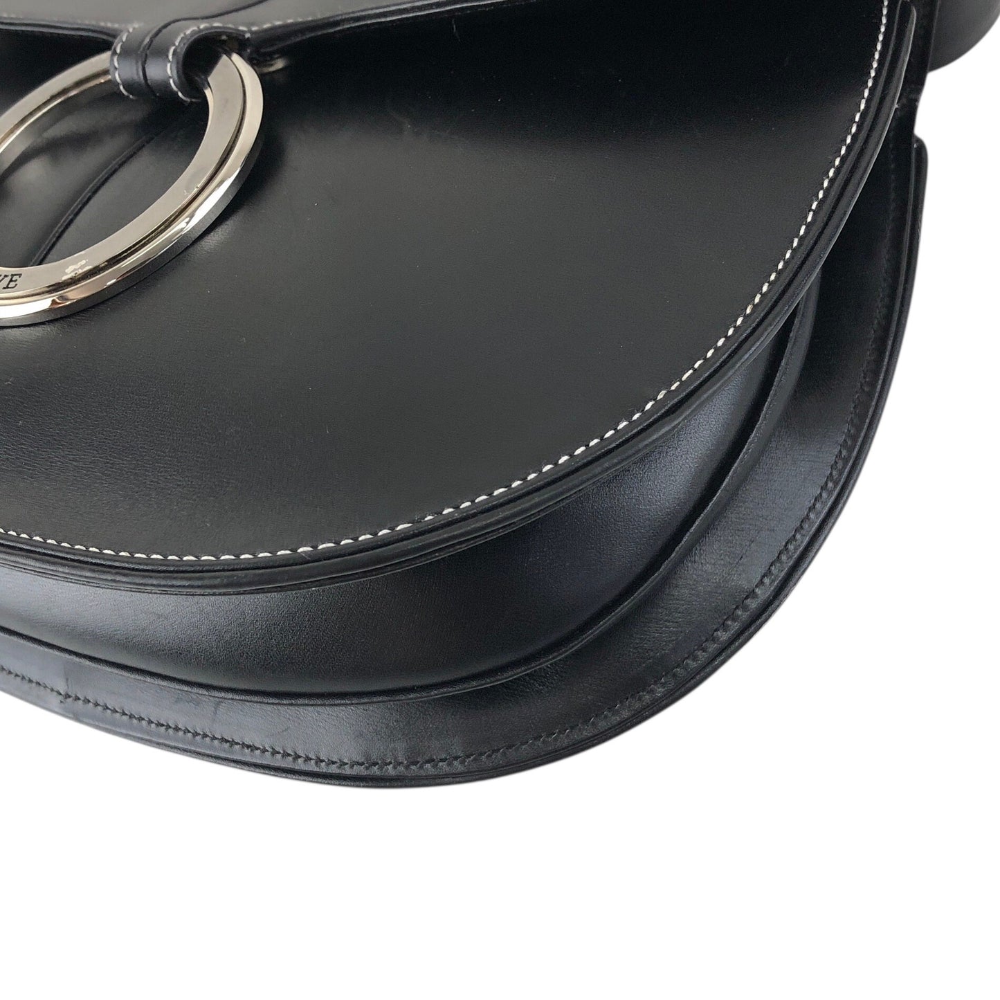 LOEWE Logo Shoulder bag Black Vintage sy8ch6