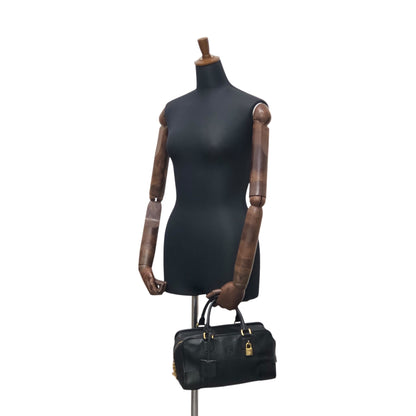 LOEWE Amazona28 Anagram Handbag Boston bag Black Vintage 4ve2yy