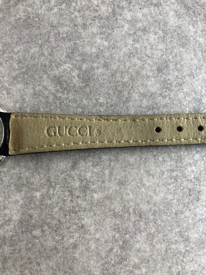 GUCCI Logo Quartz Watch Silver×Black Vintage jfpy7r