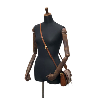 BURBERRYLogo Front Buckle Shoulder bag Brown Vintage 66nxby