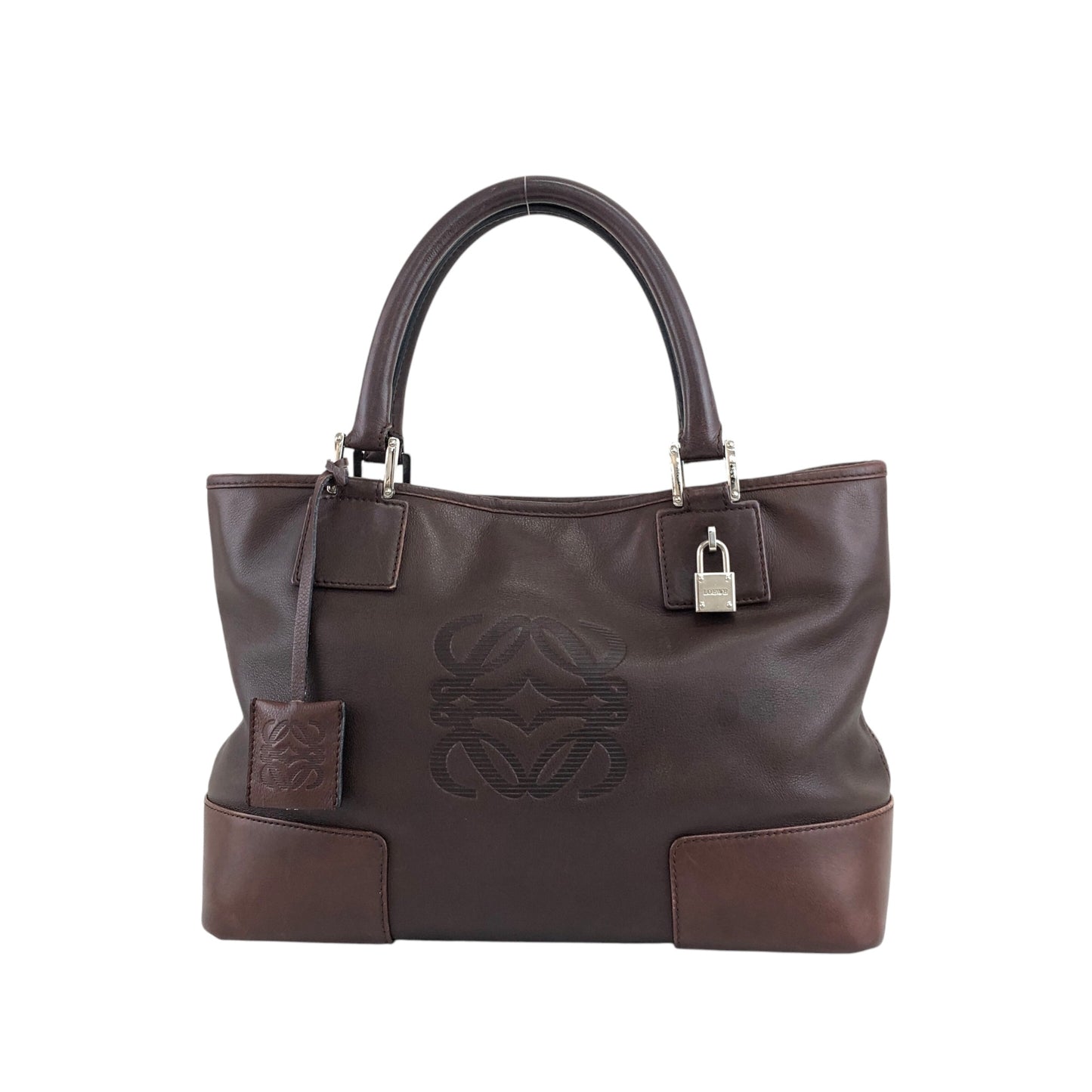 LOEWE Anagram Handbag Brown Vintage zudk4x