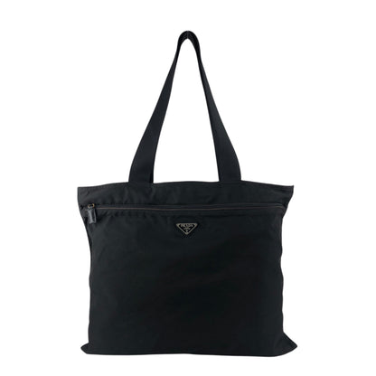 PRADA Tessuto Triangle Logo Shoulder bag Totebag Black Vintage sxxj7i