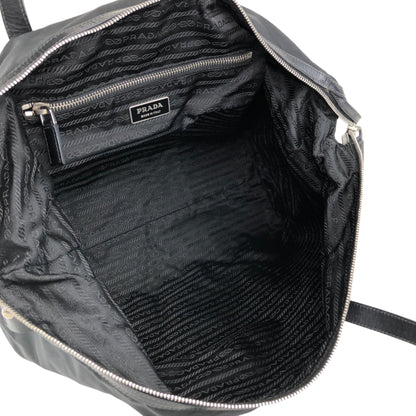 PRADA Tessuto Triangle Logo Padlock Totebag Black Vintage cfbs7r