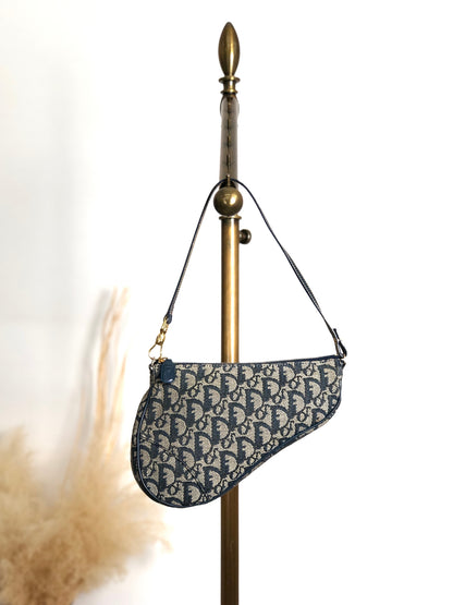 Christian Dior Trotter Shoulder bag Navy Vintage e4vgt6