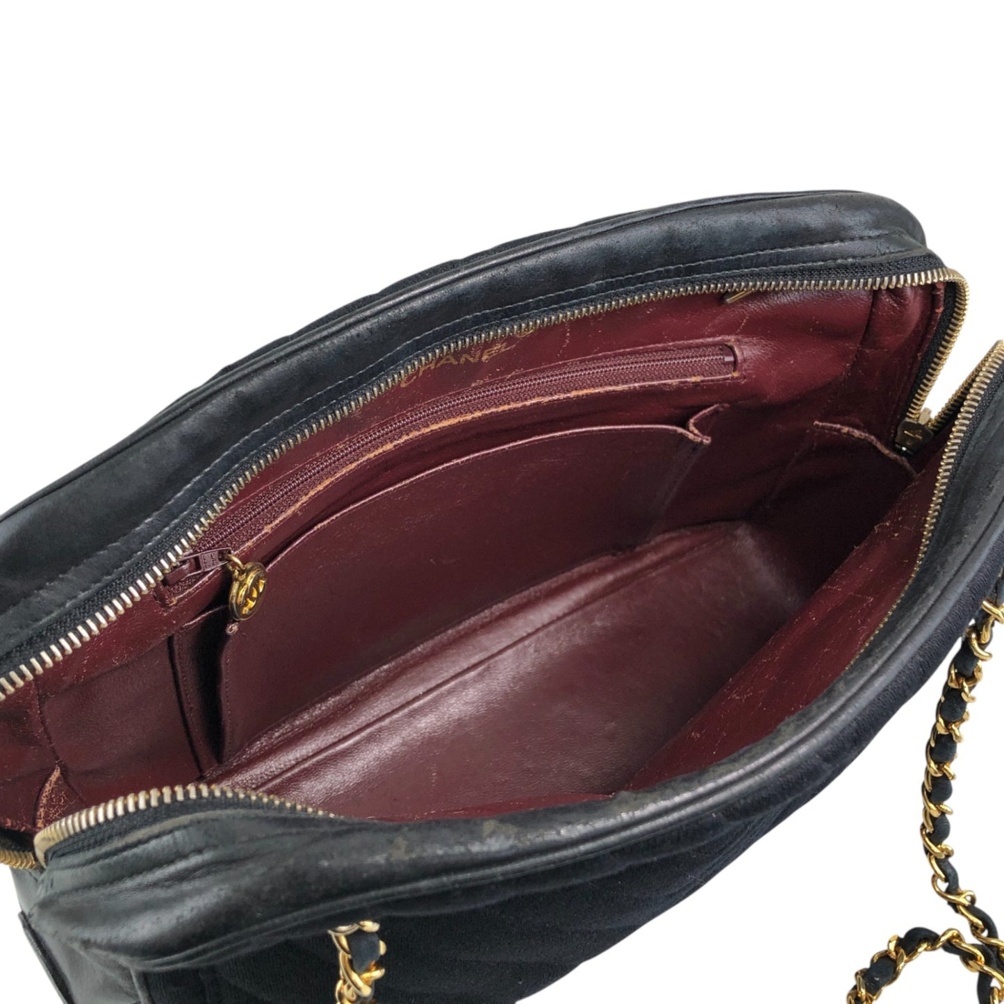 CHANEL Coco Charm Chain Shoulder bag Black Vintage akbfxb