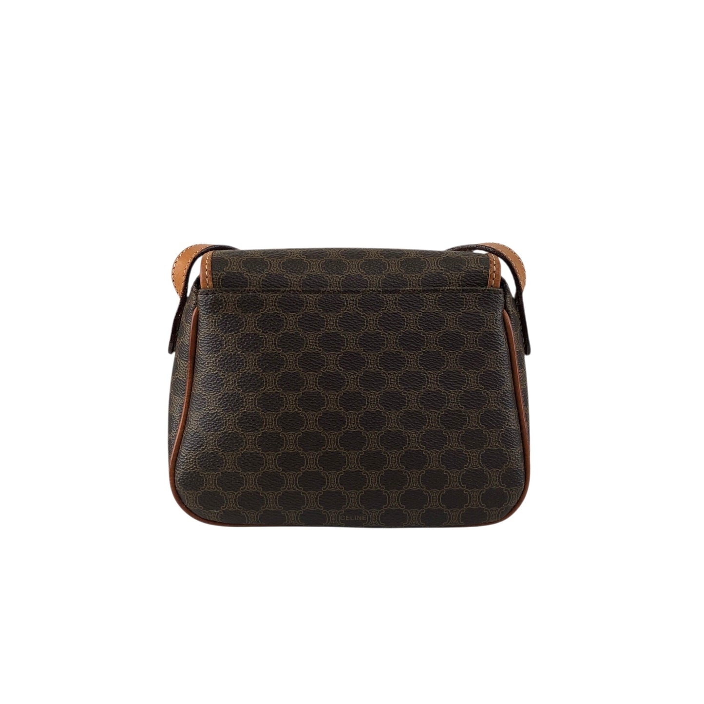 CELINE Macadam Blason Front Buckle  Shoulder bag Brown Vintage gzgnsp