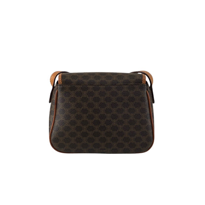 CELINE Macadam Blason Front Buckle  Shoulder bag Brown Vintage gzgnsp