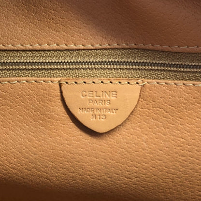 CELINE Macadam Logo Embossed Shoulder bag Brown Vintage ftxmdy